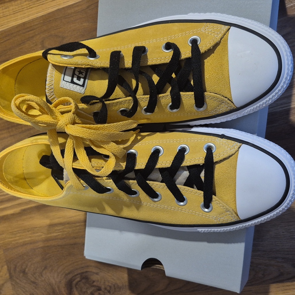 Converse Suede Sneakers in Yellow and Black
